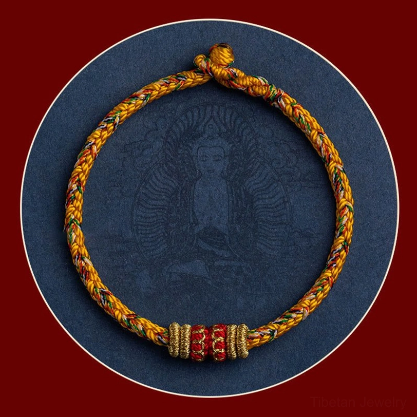 Adjustable Tibetan zodiac natal Buddha bracelet fits all wrist sizes comfortably