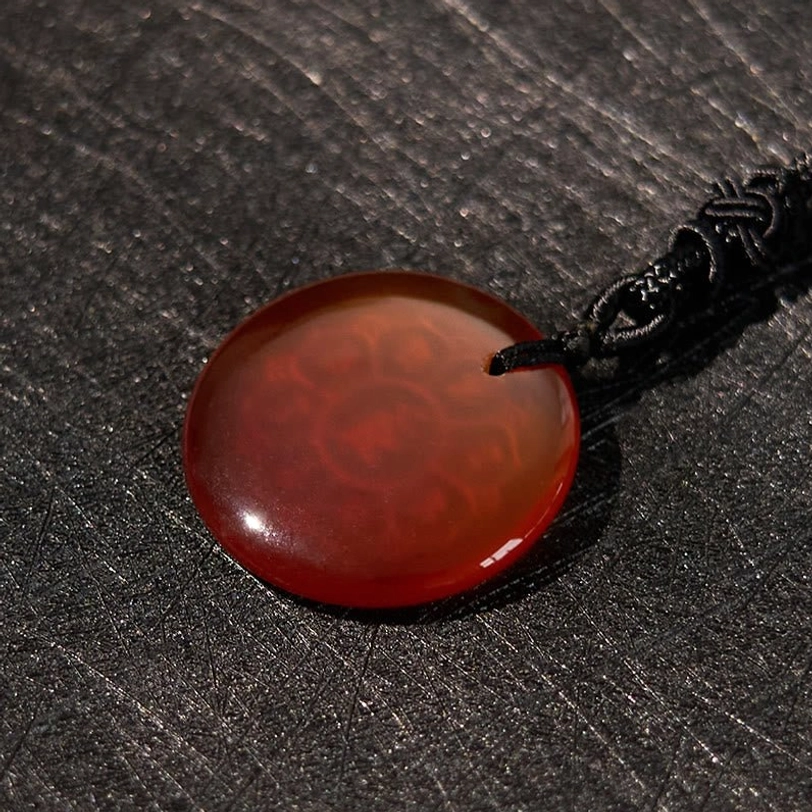 Agate Om Mani Padme Hum crystal pendant for balance and emotional harmony