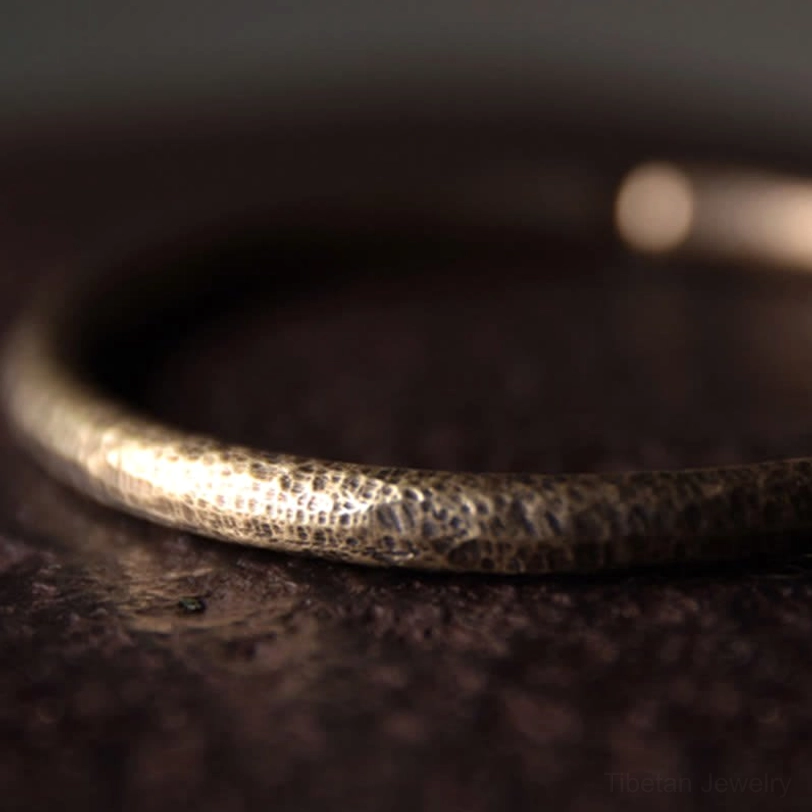 Antique bronze copper cuff bracelet, handmade with traditional hammered finish