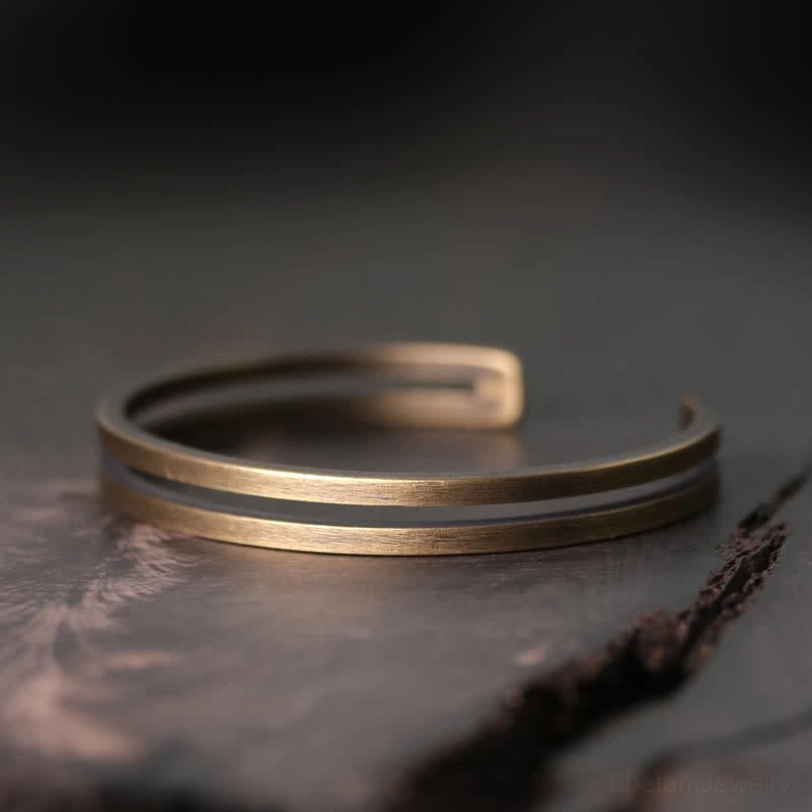 Artisan handcrafted copper Viking cuff bracelet showcasing natural material quality and detail