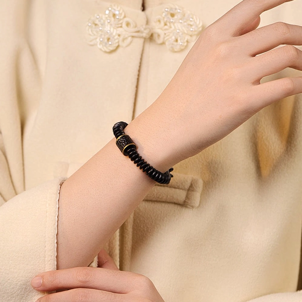 Tibetan coconut shell bracelet auspicious clouds style 14-16cm circumference fashion accessory
