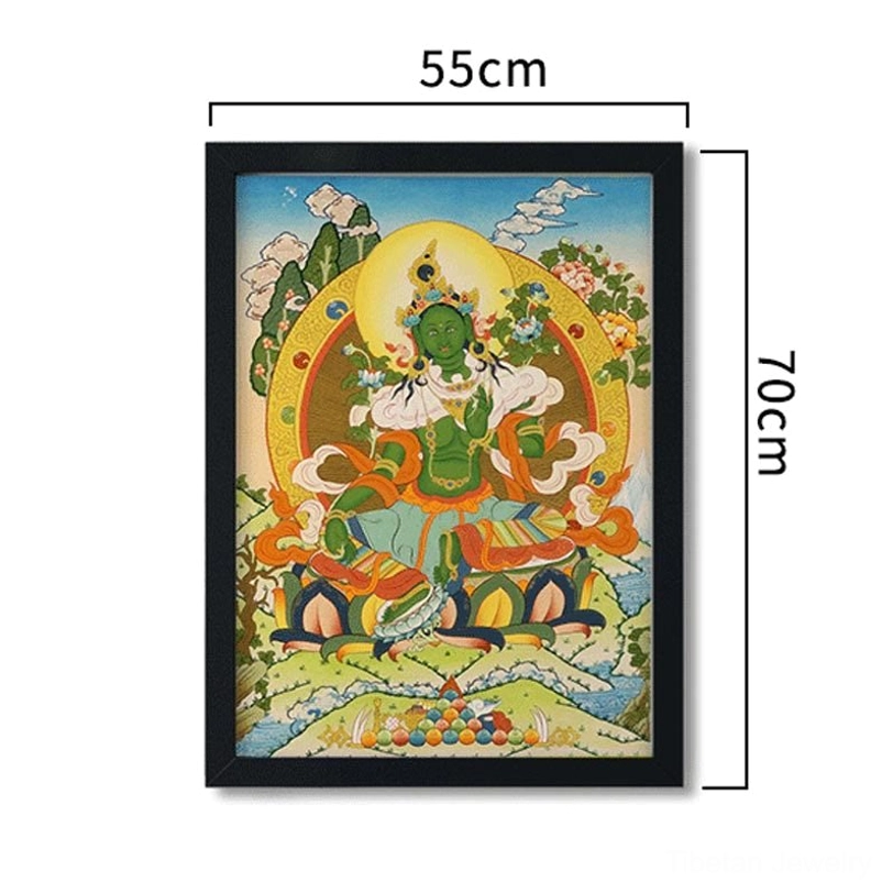 Authentic hand-painted thangka showing intricate Buddhist iconography and sacred symbolism