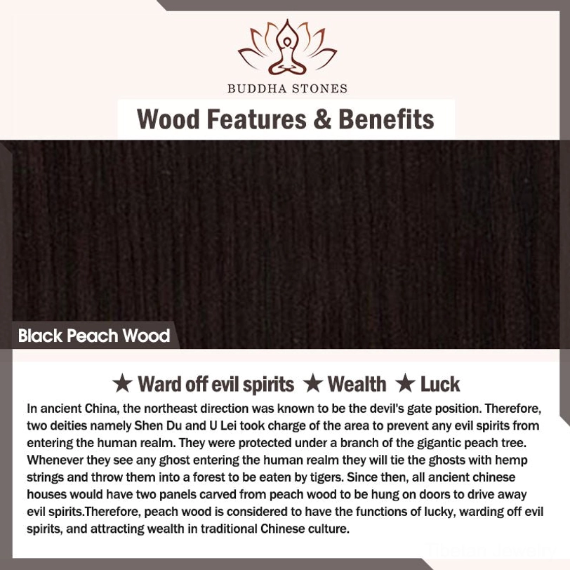 Black peach wood Buddha lotus meditation decoration handcrafted by master artisans with natural materials
