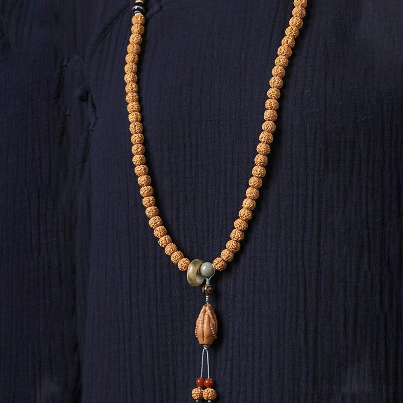 Bodhi seed Dzi bead bracelet lifestyle detail shot showcasing texture and craftsmanship