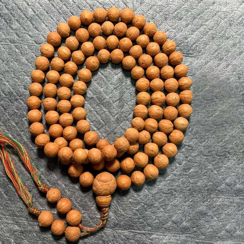 11mm Bodhi seed mala beads bracelet - compact size authentic Nepal prayer beads for meditation