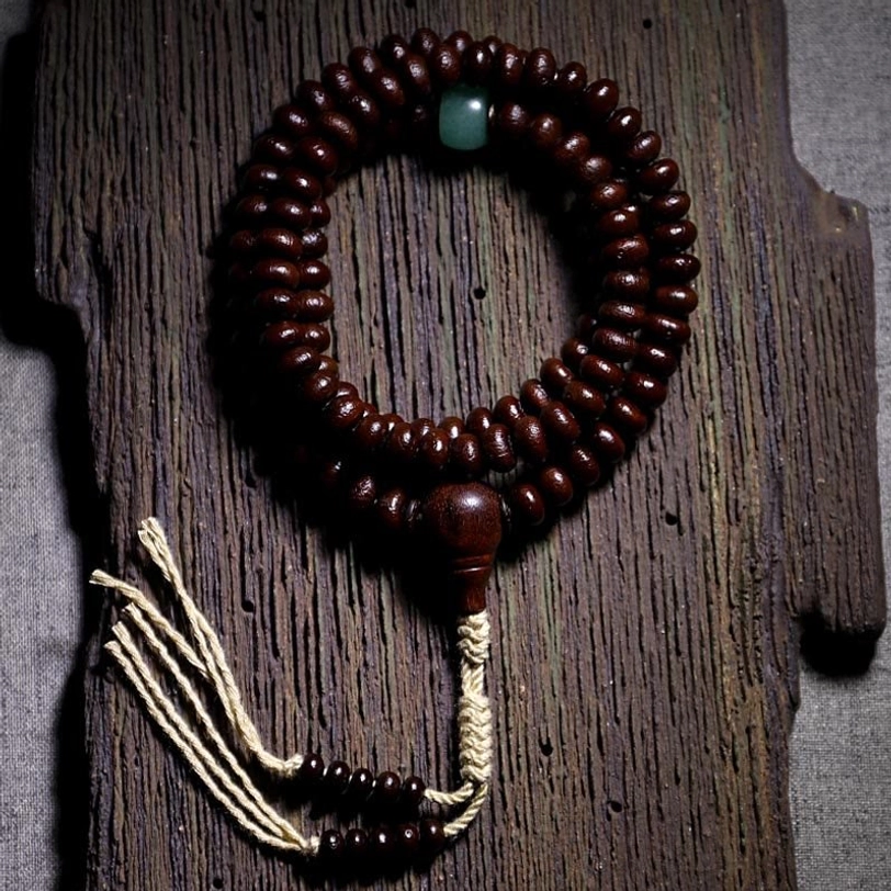 Purple bodhi seed mala beads available in 9mm, 10mm, and 11mm sizes for meditation