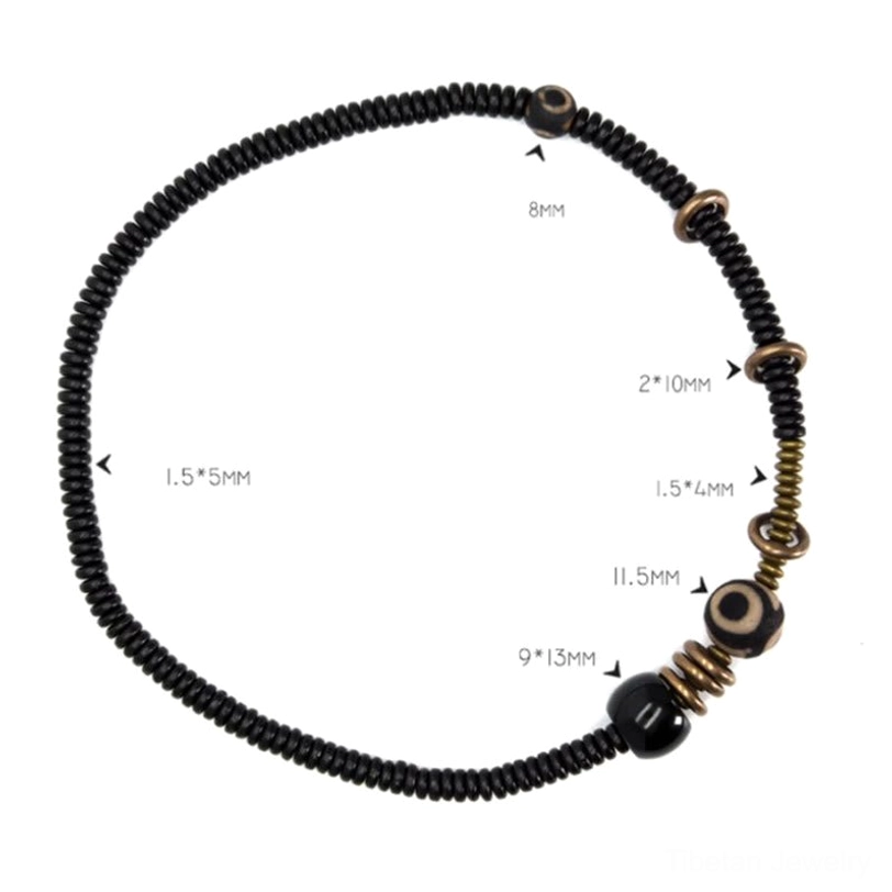Bohemian Tibetan Dzi bead bracelet for spiritual seekers and meditation practitioners