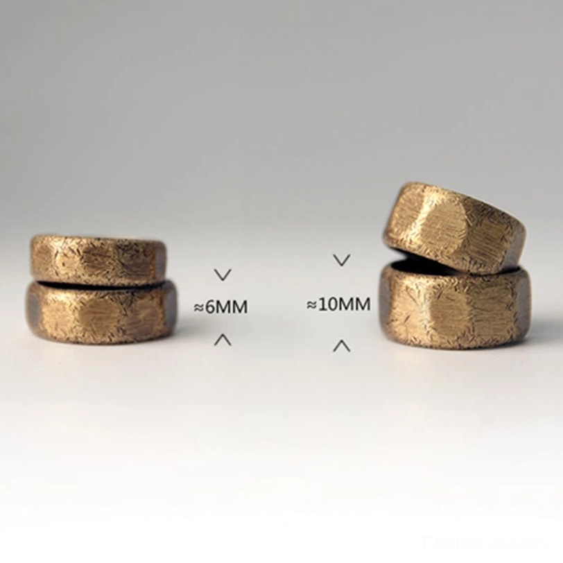 Warm bronze tone copper prosperity ring - frosted finish developing unique patina with natural wear