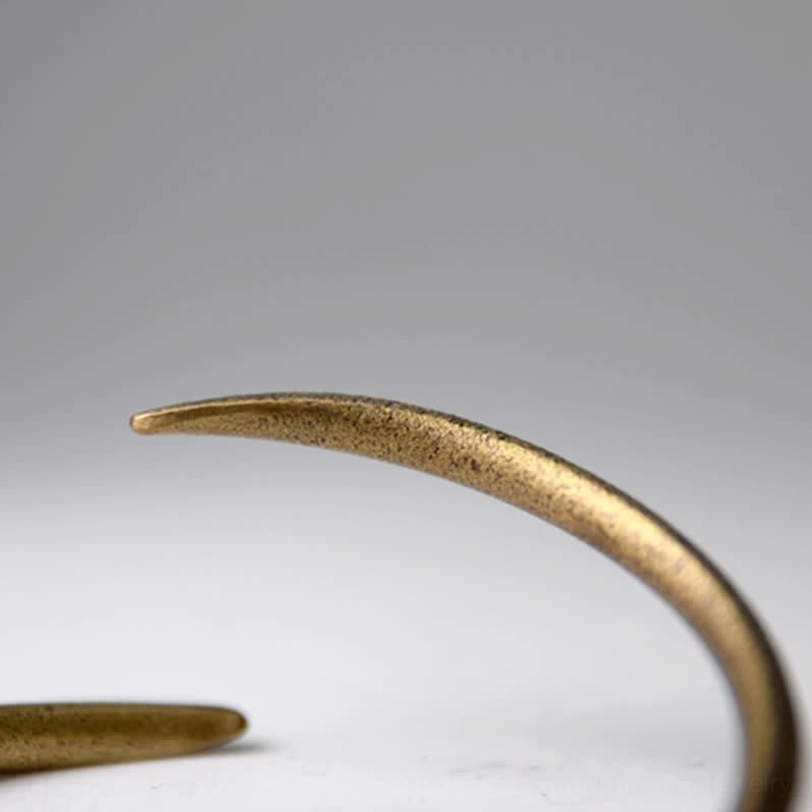 Copper claw cuff bracelet wealth abundance manifestation, open adjustable design, matte bronze tone, Tibetan artisan crafted