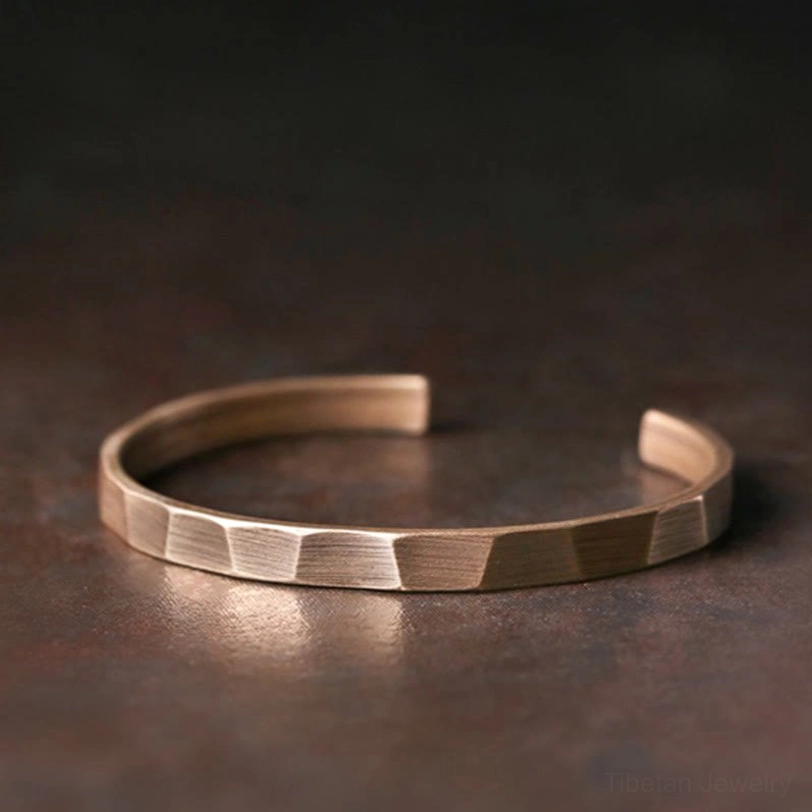 Copper wealth cuff bracelet spiritual energy conductor handmade tibetan design artistic view