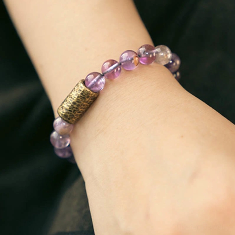 Crystal bracelet care instruction card showing how to cleanse, wear, and maintain healing stones