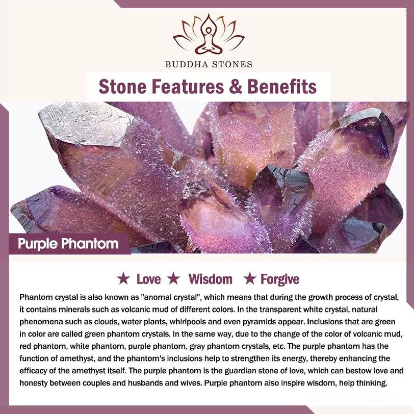 Crystal bracelet energy properties guide, infographic showing healing benefits of each stone type