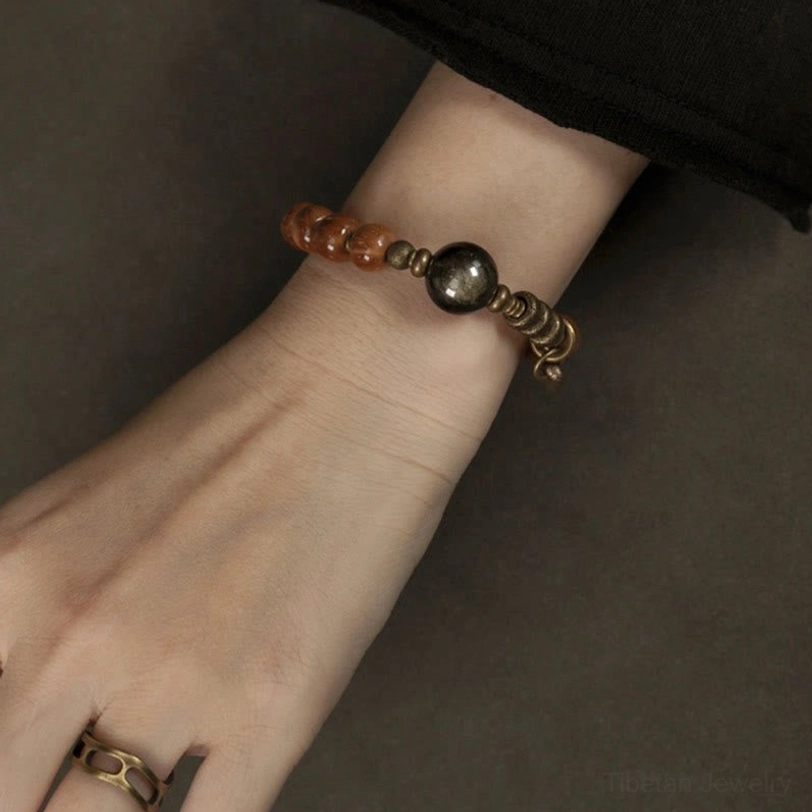Premium elastic string bracelet construction showing durability and comfort design