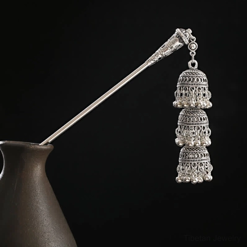 Elegant tassel hairpin with water drop pendant ideal for yoga retreats and wellness ceremonies