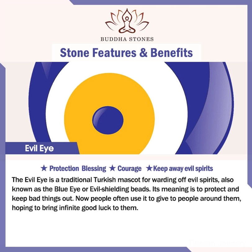 Evil eye spiritual protection symbol infographic explaining warding off negative energy and evil spirits meaning