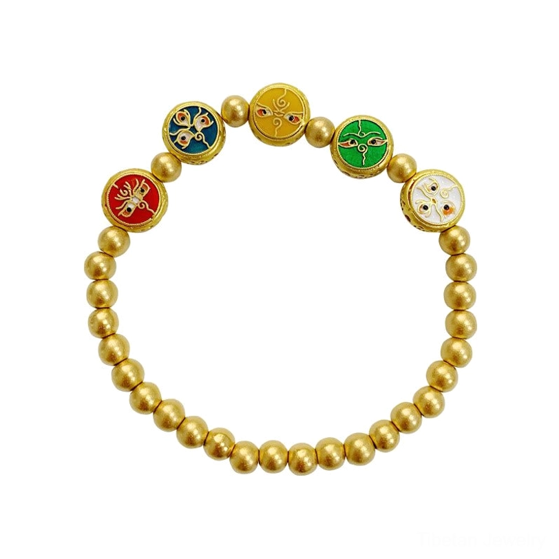 Five gods of wealth Tibetan luck bracelet packaging and presentation, showing how the prosperity bracelet arrives ready for gift-giving