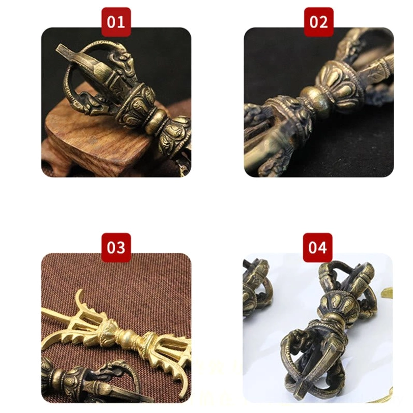 Five-prong Tibetan Vajra Dorje representing five Buddhas and five wisdoms in ancient Buddhist philosophy and practice