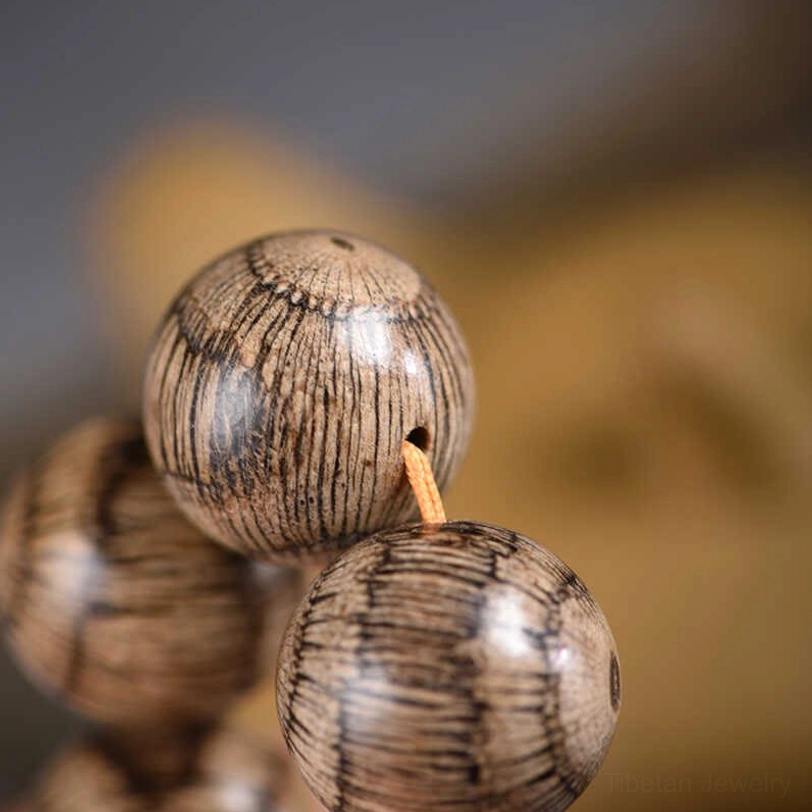 Natural Gnetum wood beads bracelet meditation companion for spiritual practice and energy cleansing