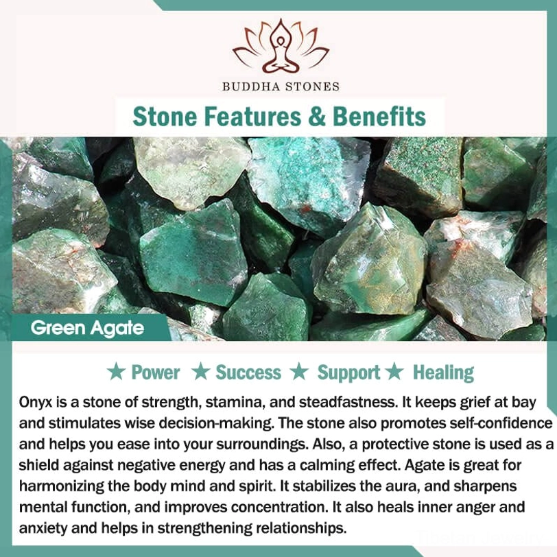 Green agate stone properties and benefits guide page explaining crystal healing meanings