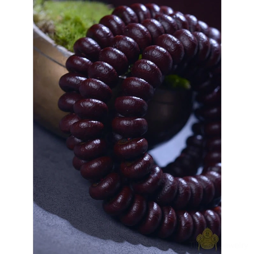 Authentic handcrafted Purple Bodhi Seed mala beads with tassel for Buddhist meditation practice
