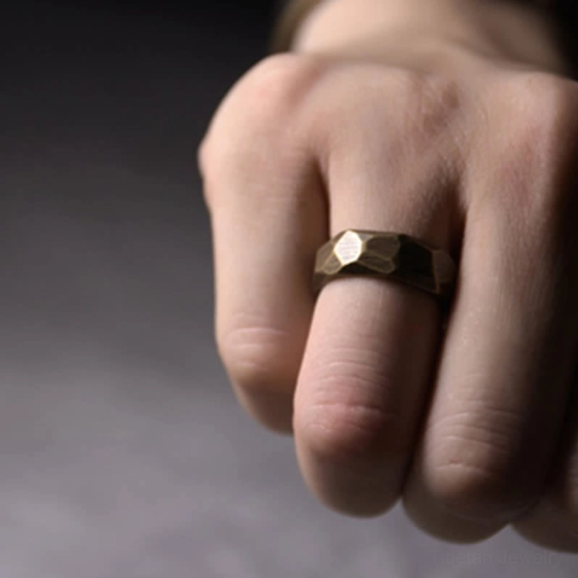 Handcrafted copper ring natural material authentic tibetan artisan work