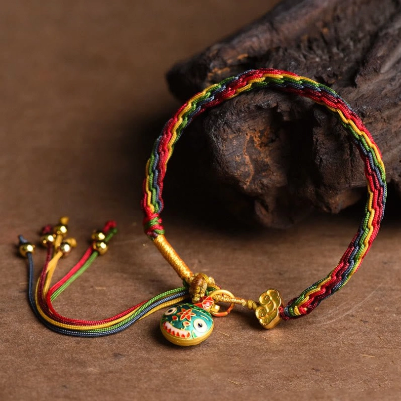 Handcrafted Tibetan gold swallowing beast bracelet artisan made natural materials eco-friendly premium quality detail