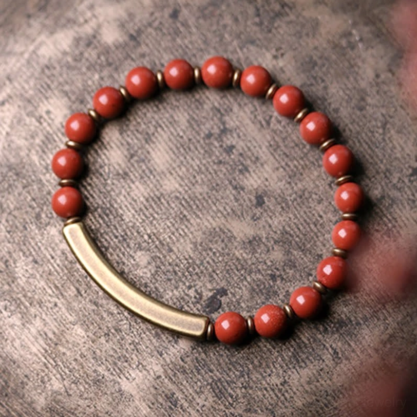 Handmade healing crystal couple bracelet - natural stone bead details macro
