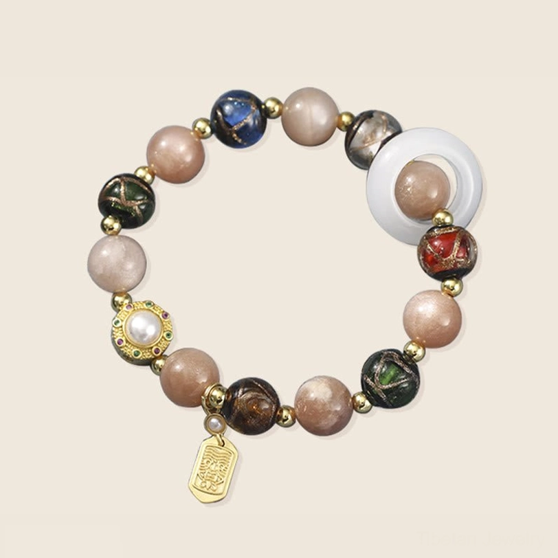 Handmade Tibetan spiritual bracelet combining sacred materials for mindfulness and meditation practice