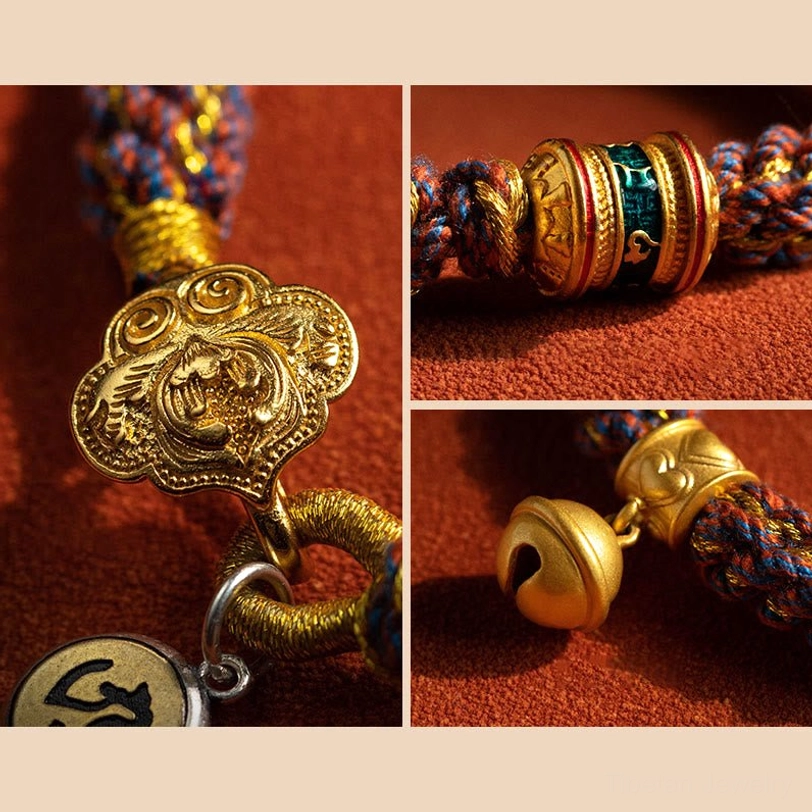 Handcrafted zodiac natal Buddha bracelet displaying natural material variations and authentic weave