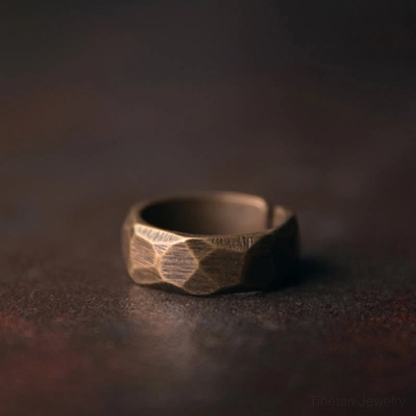 Adjustable healing copper ring chakra energy balance wellness jewelry