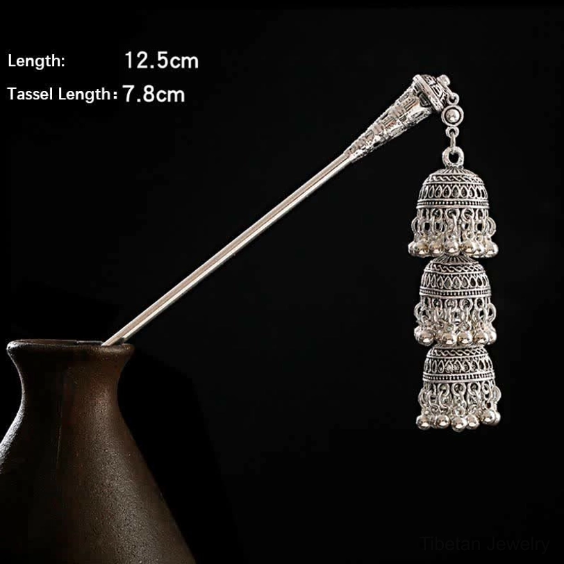 Confidence-boosting tassel hairpin combining Himalayan spirituality with contemporary fashion