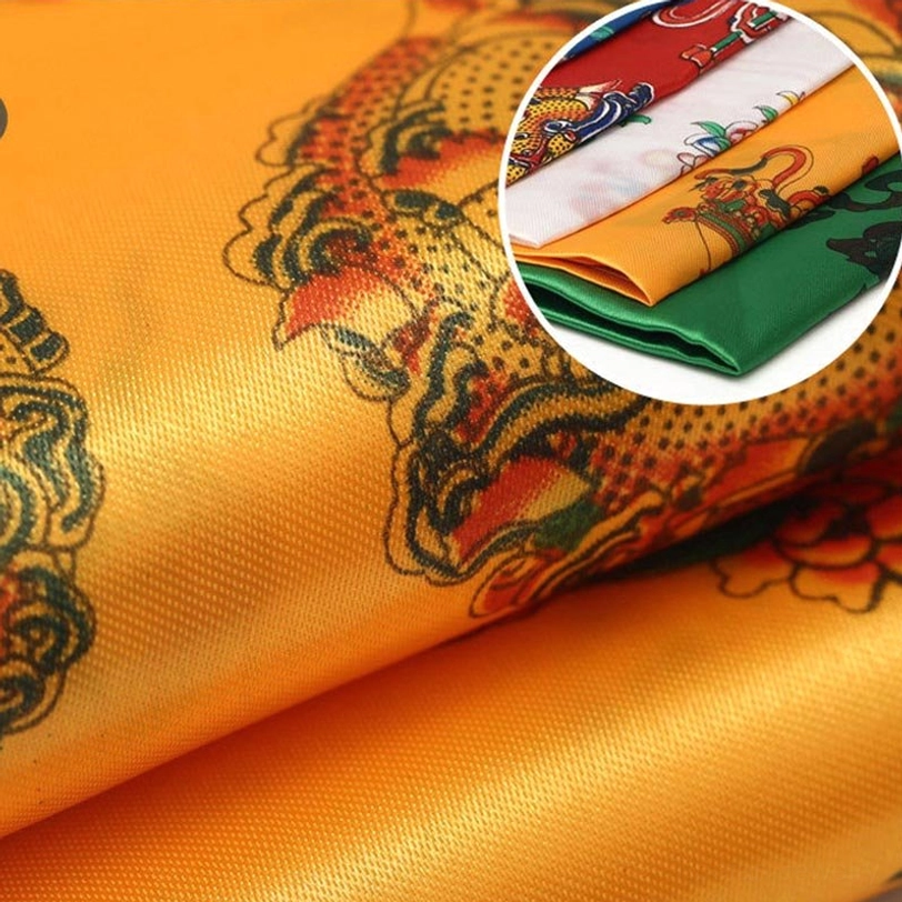 Tibetan khata scarves draped over meditation altar showing five sacred colors and spiritual use in Buddhist practice