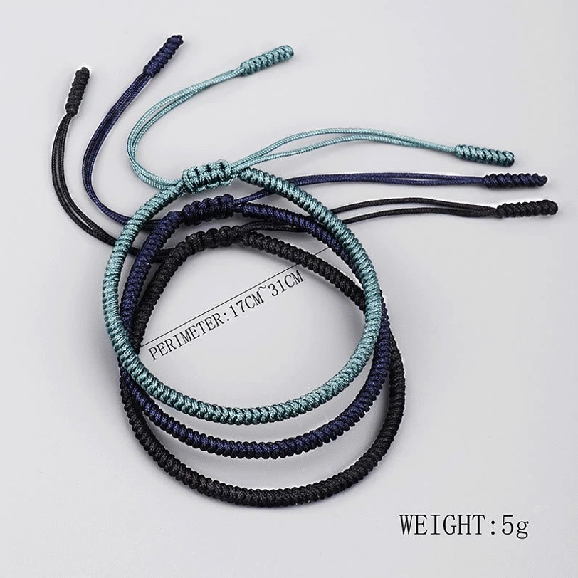 Tibetan King Kong knot amulet bracelet worn on wrist demonstrating fit and spiritual protection symbolism