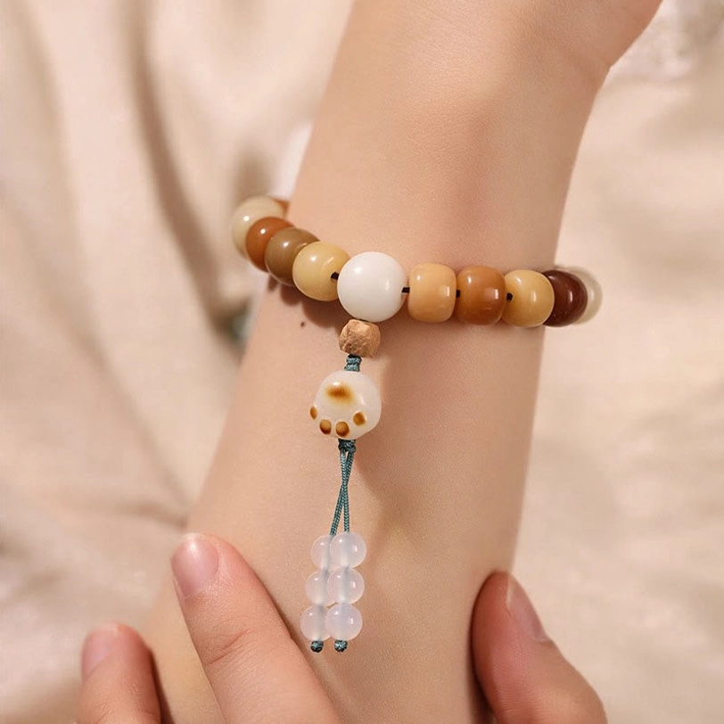 Lord of the Corpse Forest Tibetan bodhi bracelet, impermanence awareness spiritual protection jewelry with natural materials