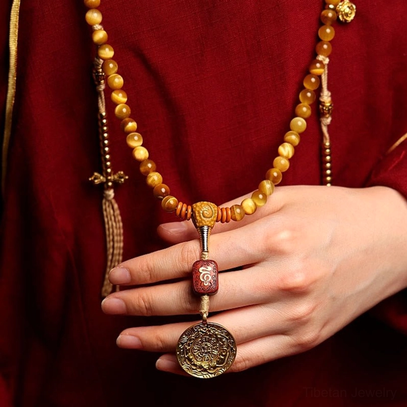 Mala beads 108 count traditional Tibetan Buddhist prayer and meditation accompaniment accessory
