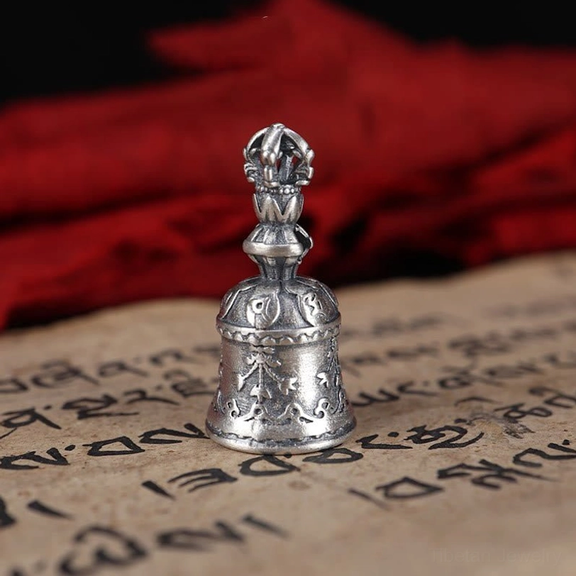 Miniature dorje bell pendant (13.5x27mm) perfect for subtle spiritual jewelry and meditation practice