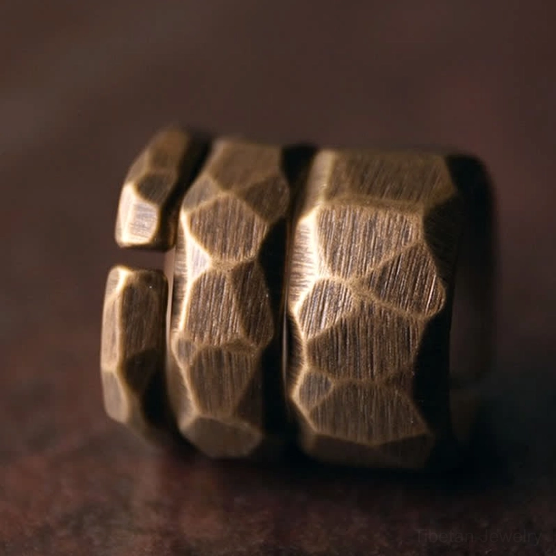 Minimalist copper ring simple design tibetan inspired spiritual meaning