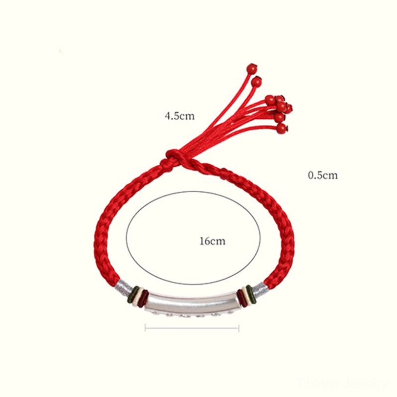 Om Mani Padme Hum string bracelet handmade with premium silver and natural braided rope