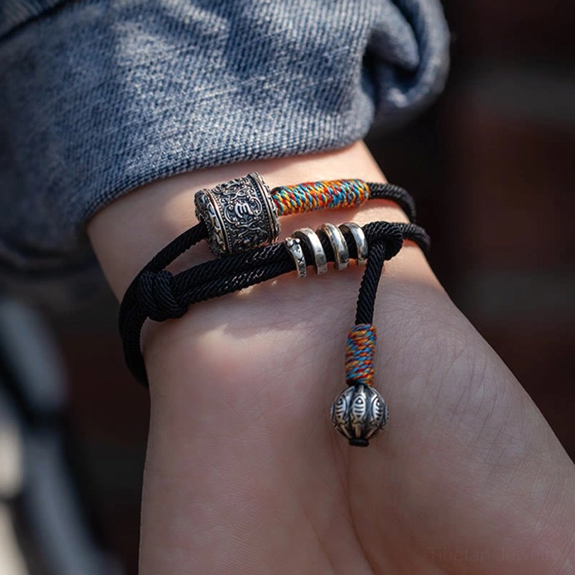Om Mani Padme Hum Tibetan sacred mantra bracelet spiritual wellness accessory for meditation practice