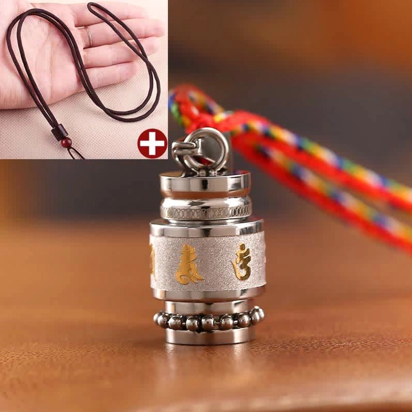 Tibetan wisdom pendant necklace with multiple rope and chain attachment options