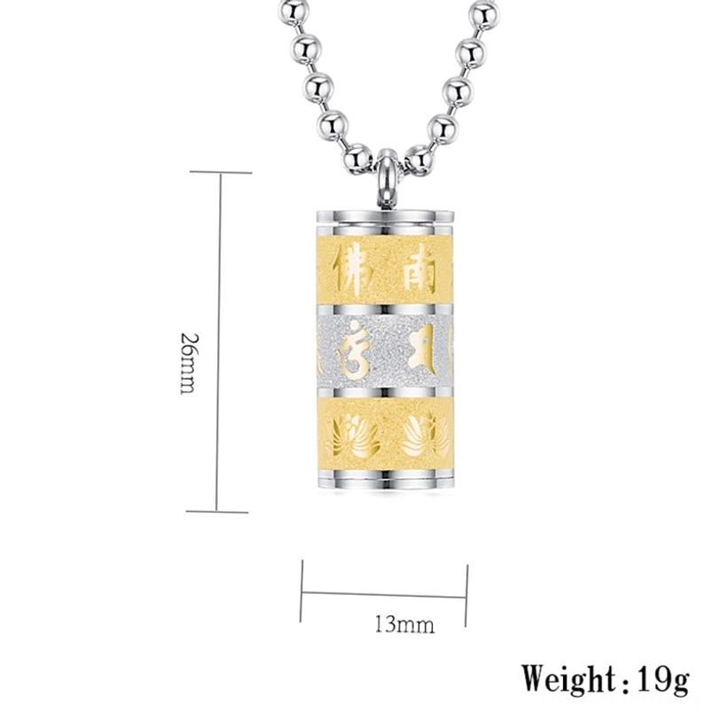 Om Mani Padme Hum pendant necklace specifications size 26x13mm weight and dimensions chart