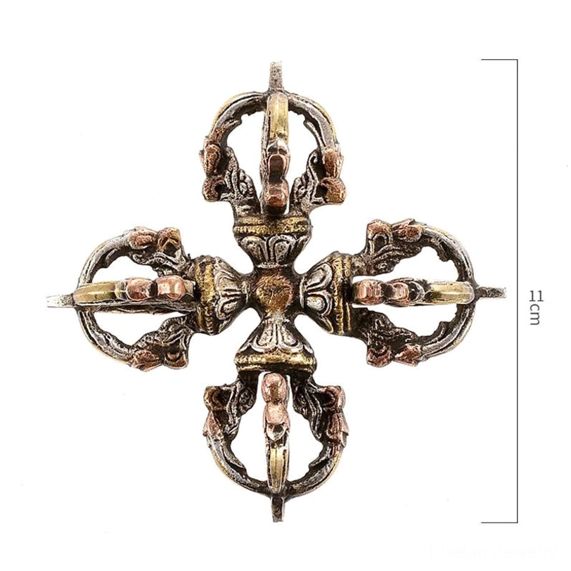Premium handmade dorje vajra with copper and iron blend showcasing traditional Tibetan Buddhist craftsmanship