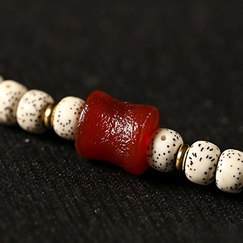 Premium Star Moon Bodhi 108 prayer mala featuring hand-painted Dzi protective amulet and natural bead variations