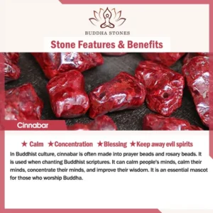Raw cinnabar stones and mineral benefits - Tibetan spiritual stone introduction and properties
