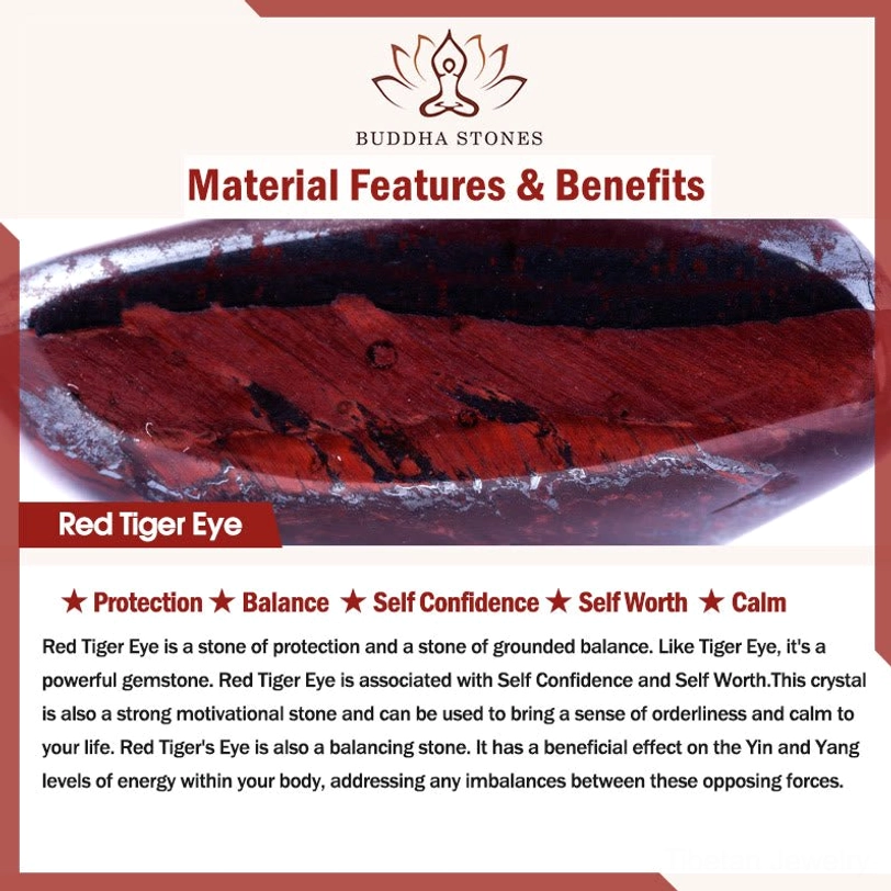 Red tiger eye sliced stone with spiritual properties including protection balance self-confidence and calm energy information