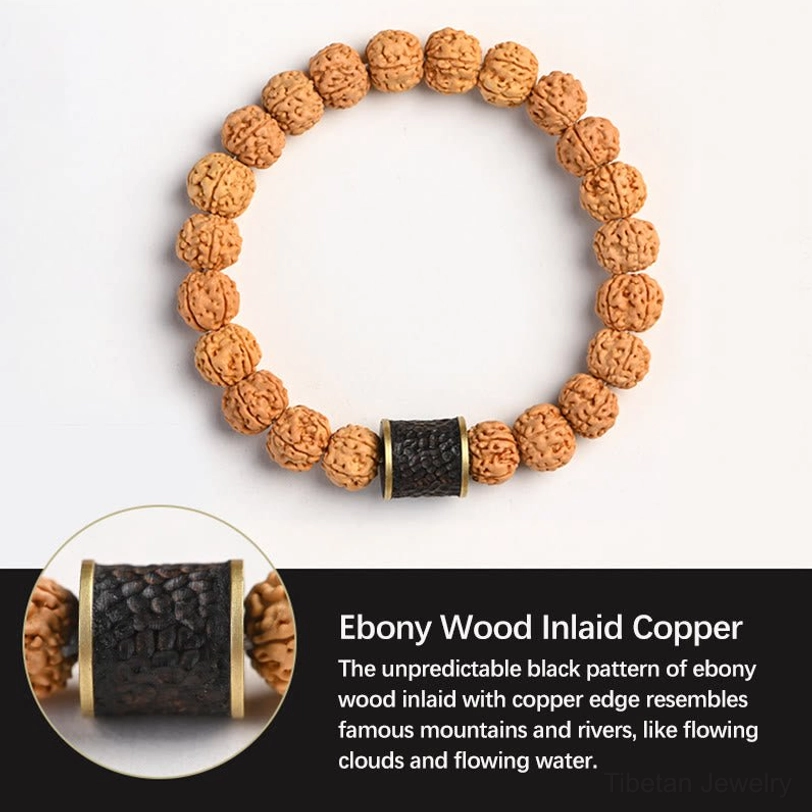 Rudraksha Bodhi seed bracelet with Green Aventurine for opportunity and heart-centered abundance