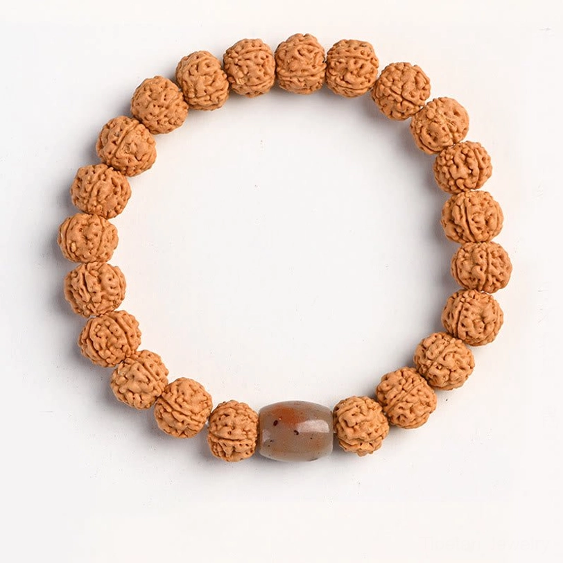 Rudraksha Bodhi seed bracelet Shoushan Stone variant displaying vitality and artistic expression
