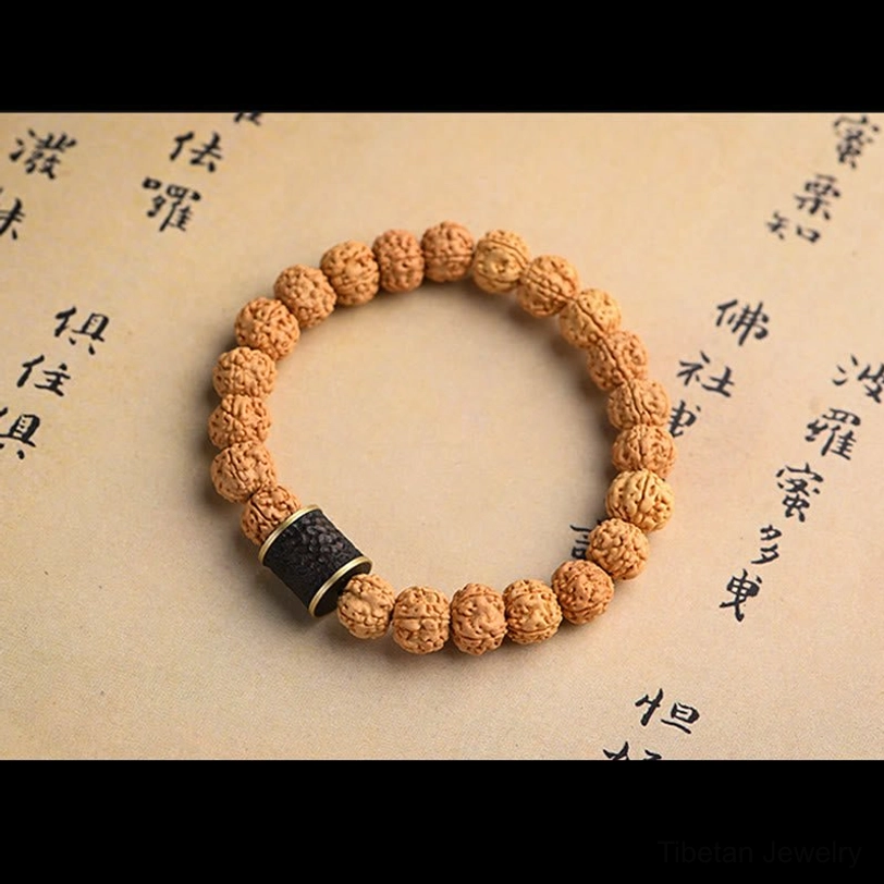 Tibetan Rudraksha Bodhi seed bracelet handmade with sustainable natural materials