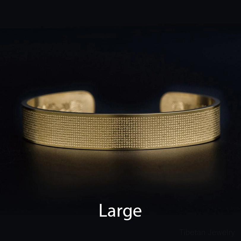 Large size Shurangama mantra engraved titanium steel bracelet - marked large with complete sacred Sanskrit text coverage
