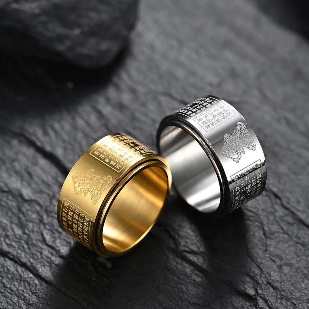 Spiritual zodiac natal Buddha ring collection featuring all Chinese zodiac guardian deities